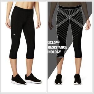 Physiclo Pro Resistance Capris for Women in Black sz S